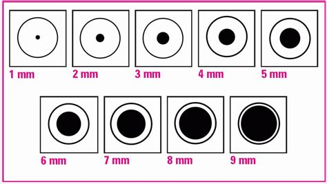 Printable Pupil Size Chart